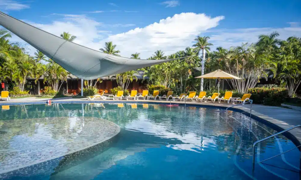 One of Plantation Island Resort’s four relaxing pools.