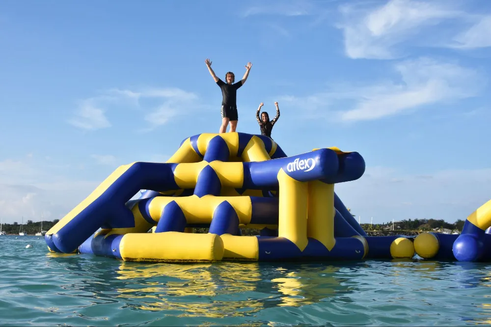 Plantation Island Resort’s complimentary Inflatable WaterPark is a hit with families.